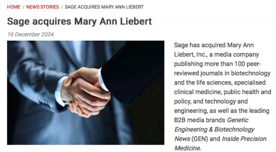 Sage收购MaryAnnLiebert公司(图1)