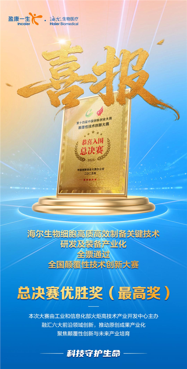 全票通过！海尔生物细胞制备技术问鼎全国颠覆性技术大赛最高奖(图2)
