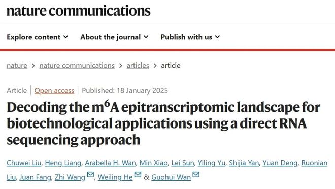 直接RNA测序解锁m6A中国科学家揭示细胞命运调控新机制(图1)